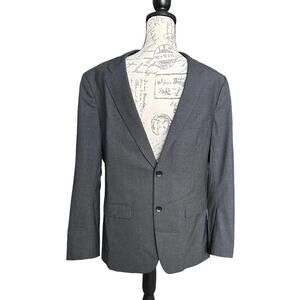 Theory Xylo NP Charcoal Gray Blazer 40R – Stretch Wool Single-Breasted
